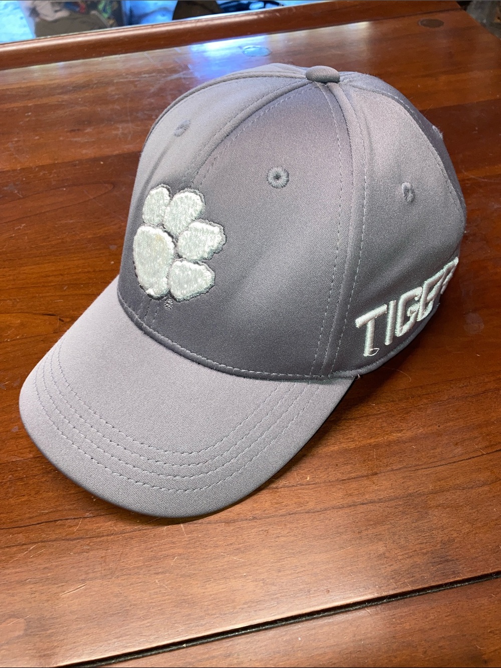 Clemson Tigers Baseball Youth Hat Sports Gray With White Paw, Top of the World